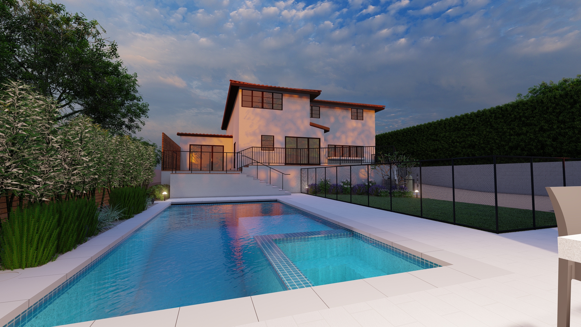 3D rendering of the proposed pool remodel design