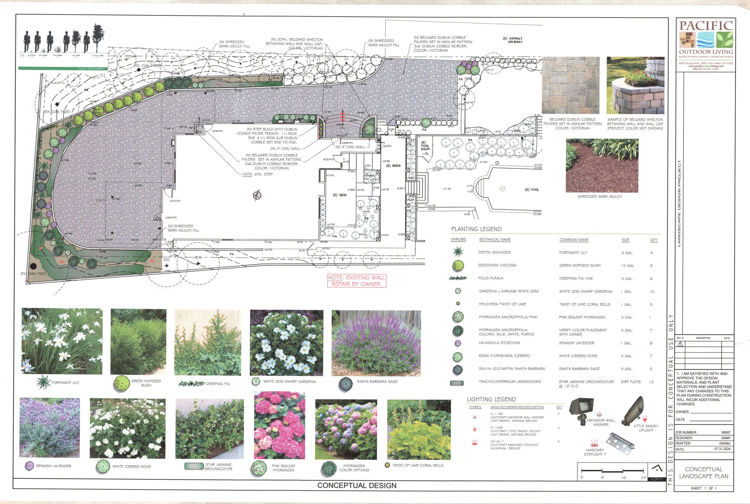 Conceptual paver design plan created by Pacific Outdoor Living