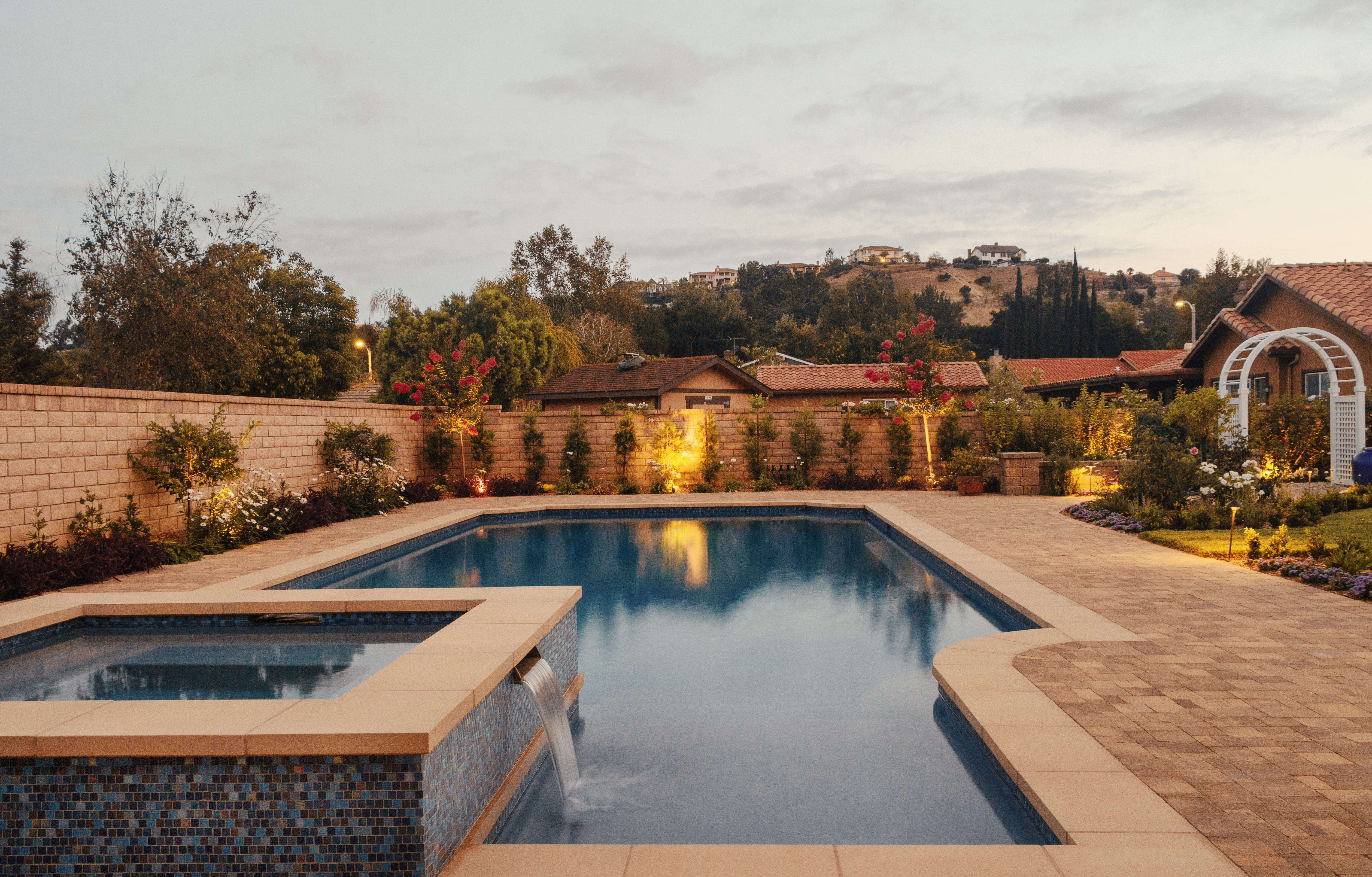 Bradbury estate landscape with mature trees, foothill character, and spacious outdoor grounds