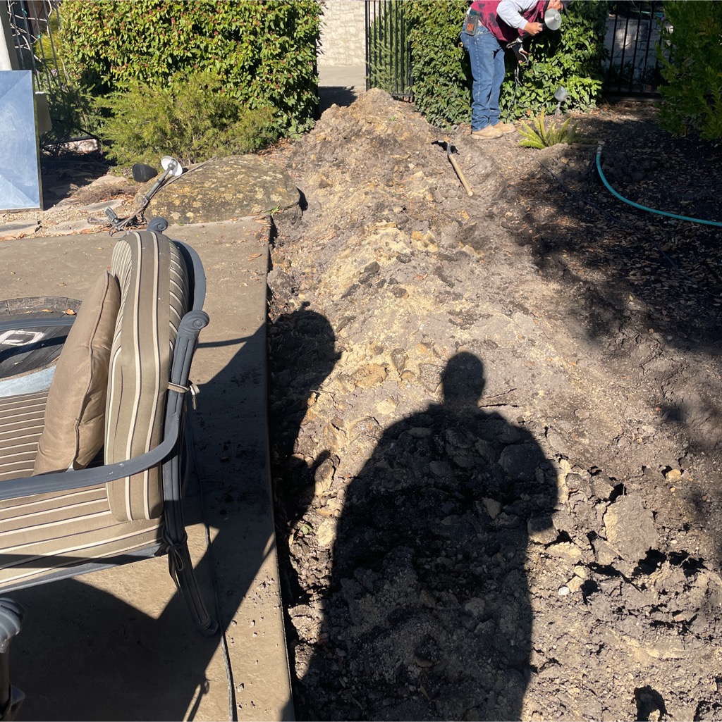 An area of a Paso Robles-area property being cleared and dug out ahead of a hardscape and planting plan