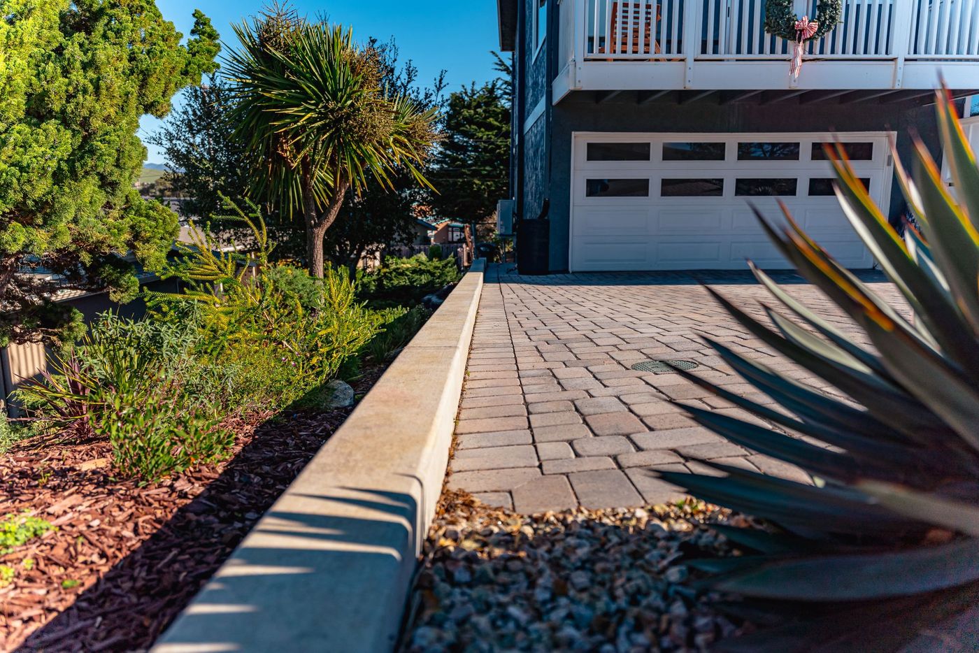 Full view of residential paver driveway installation in Morro Bay enhancing curb appeal and property value.