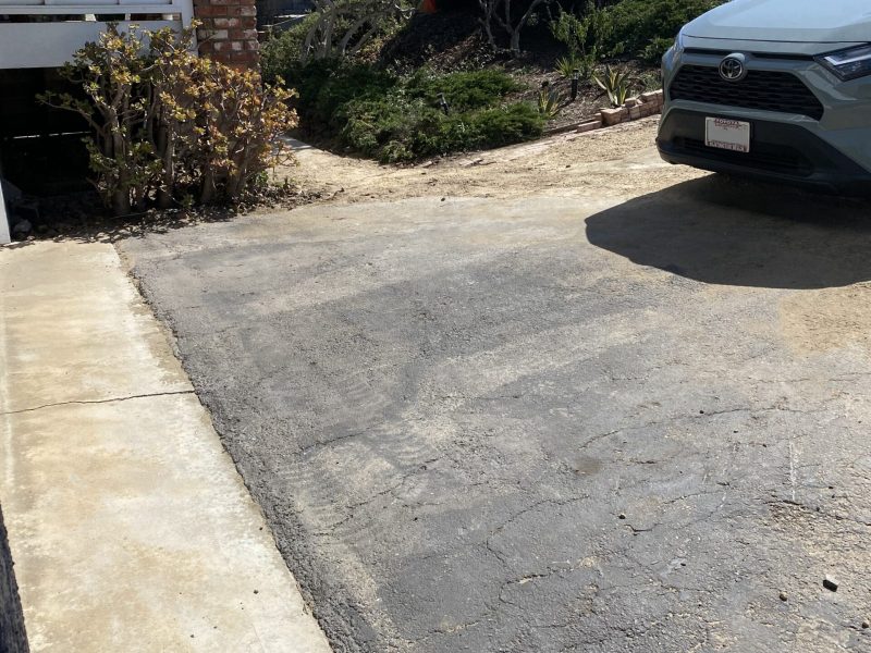 Driveway before renovation prior to design and construction by Pacific Outdoor Living