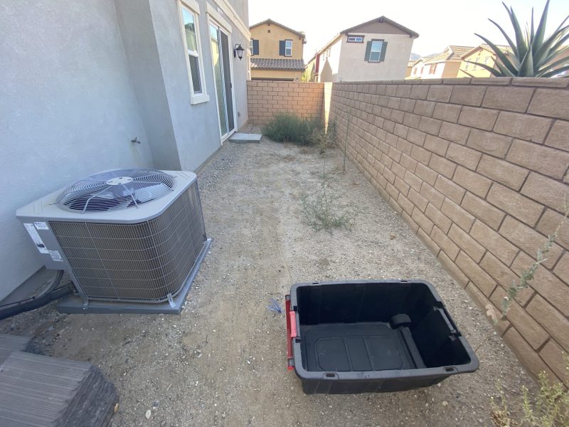 Side yard before renovation prior to design and construction by Pacific Outdoor Living