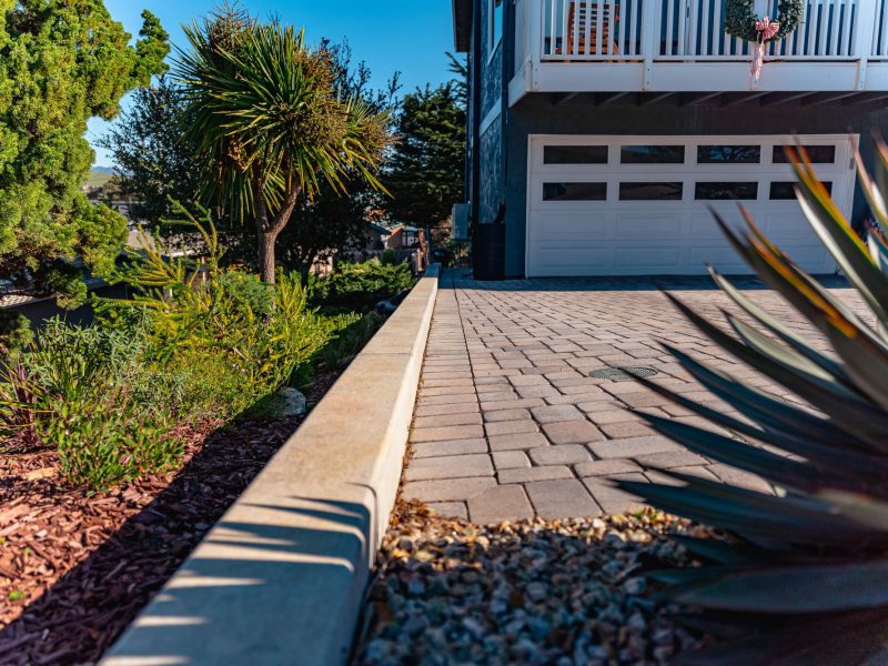 Full view of residential paver driveway installation in Morro Bay enhancing curb appeal and property value.